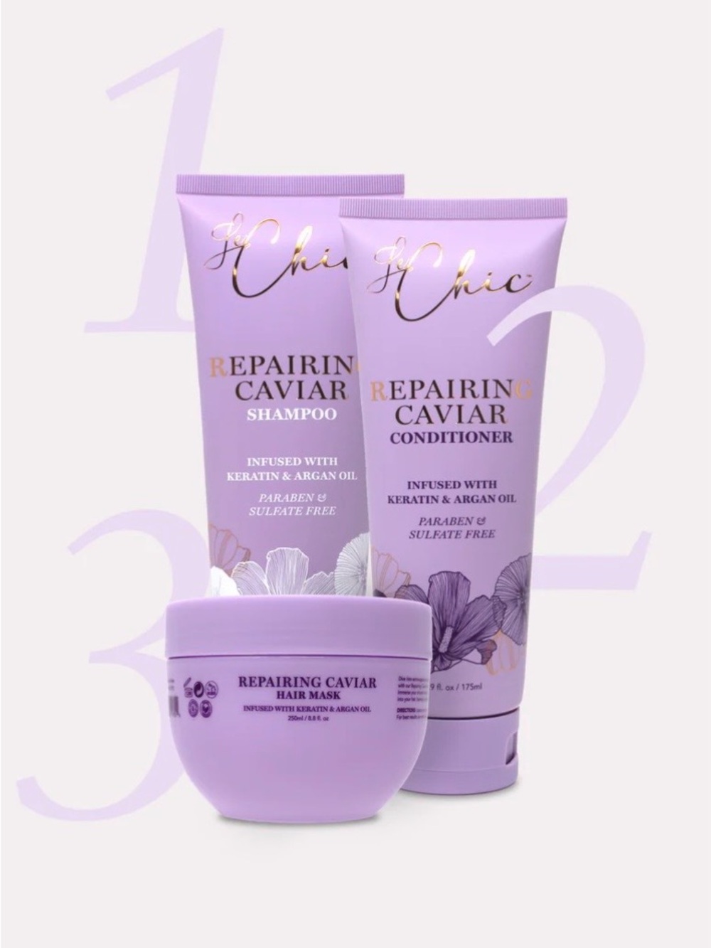 Le Chic Repairing Caviar Shampoo & Conditioner repairing mask Set - limited